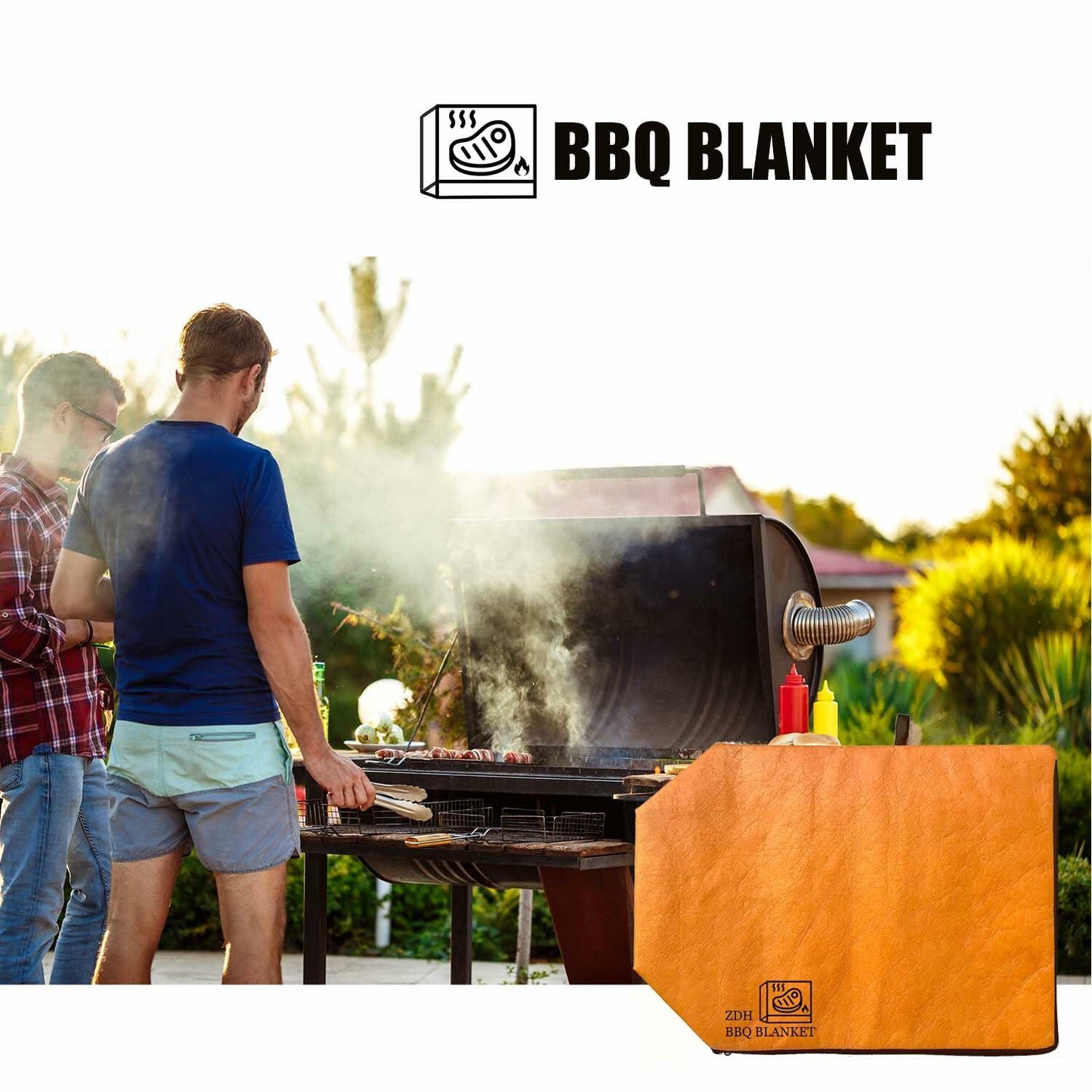 ZDH BBQ Blanket Meat Resting Bag 21in Yellow Reusable Foldable Washable