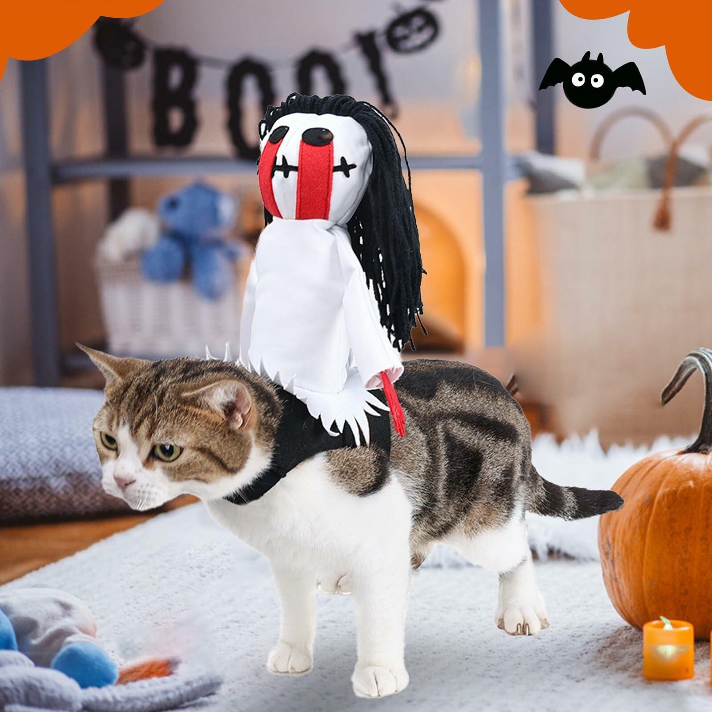 stepsin Dog Halloween Ghost Riding Saddle Costume Female Ghost Size S-M