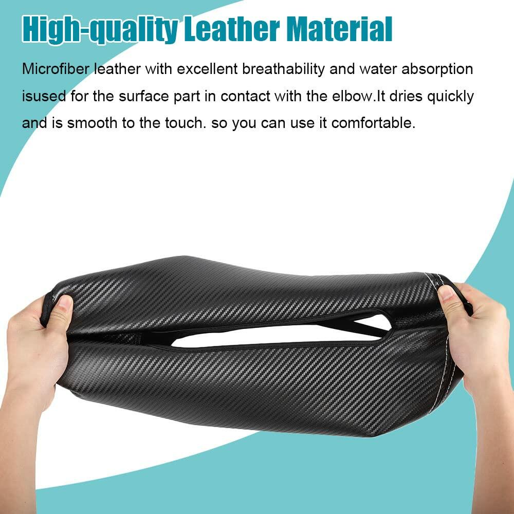 LEXLEY Center Console Armrest Pad Leather Cover Carbon Fiber Chevy GMC Trucks