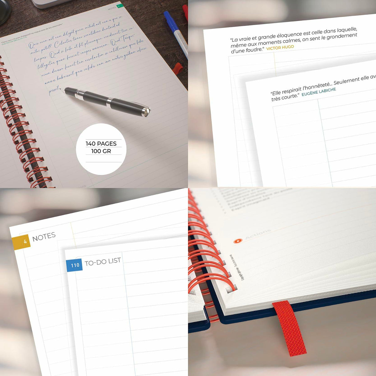 KIIMEO Premium Notebook B5 140 Pages 1 Erasable Page Felt-tip Pen Included