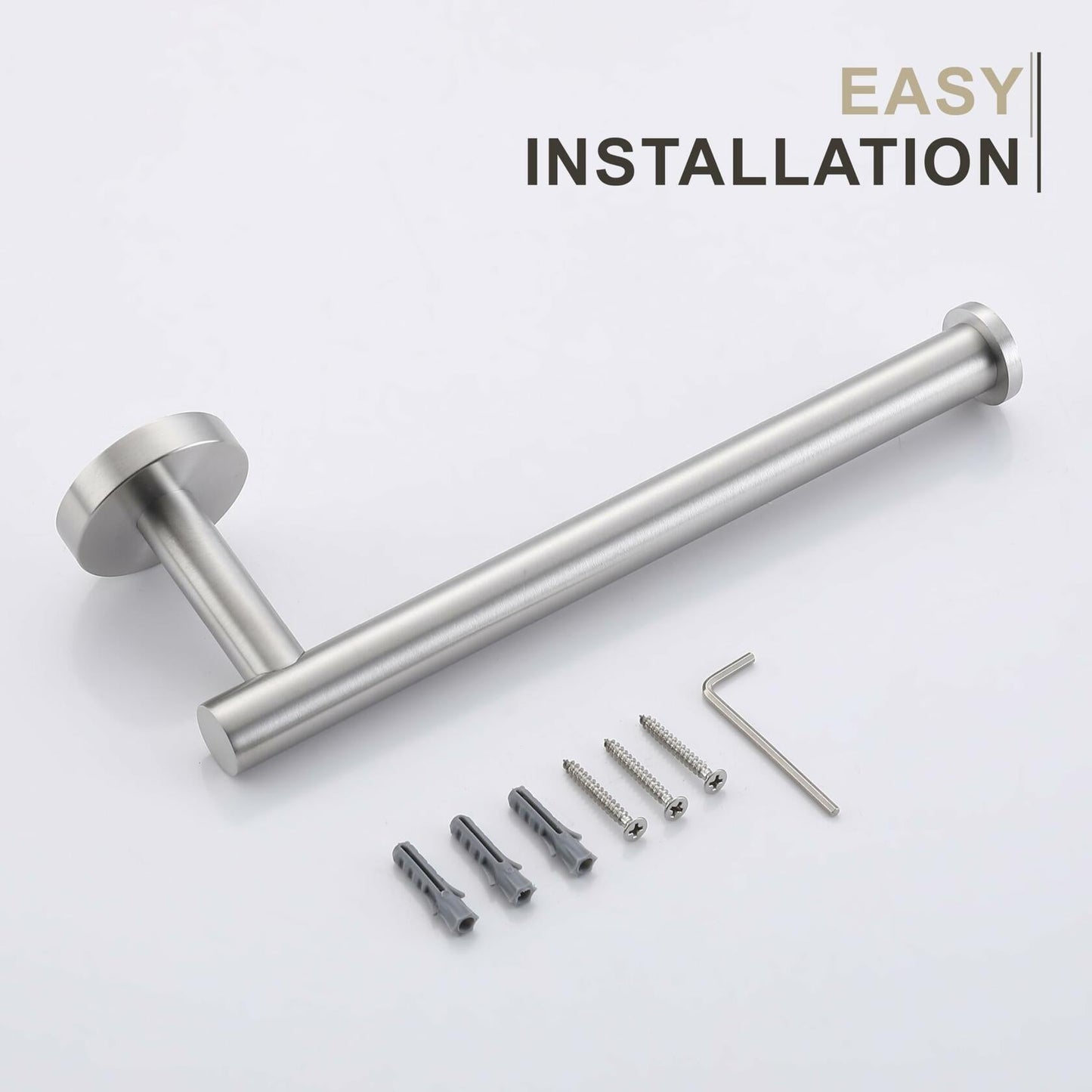 TASTOS Hand Towel Holder Brushed Gold Stainless Steel Wall Mounted 9in