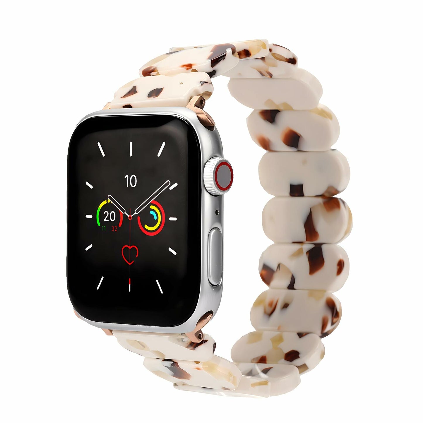 MAIRUI Resin Stretchy Watch Band for Apple Watch 41/40/38mm Slim Elastic Strap