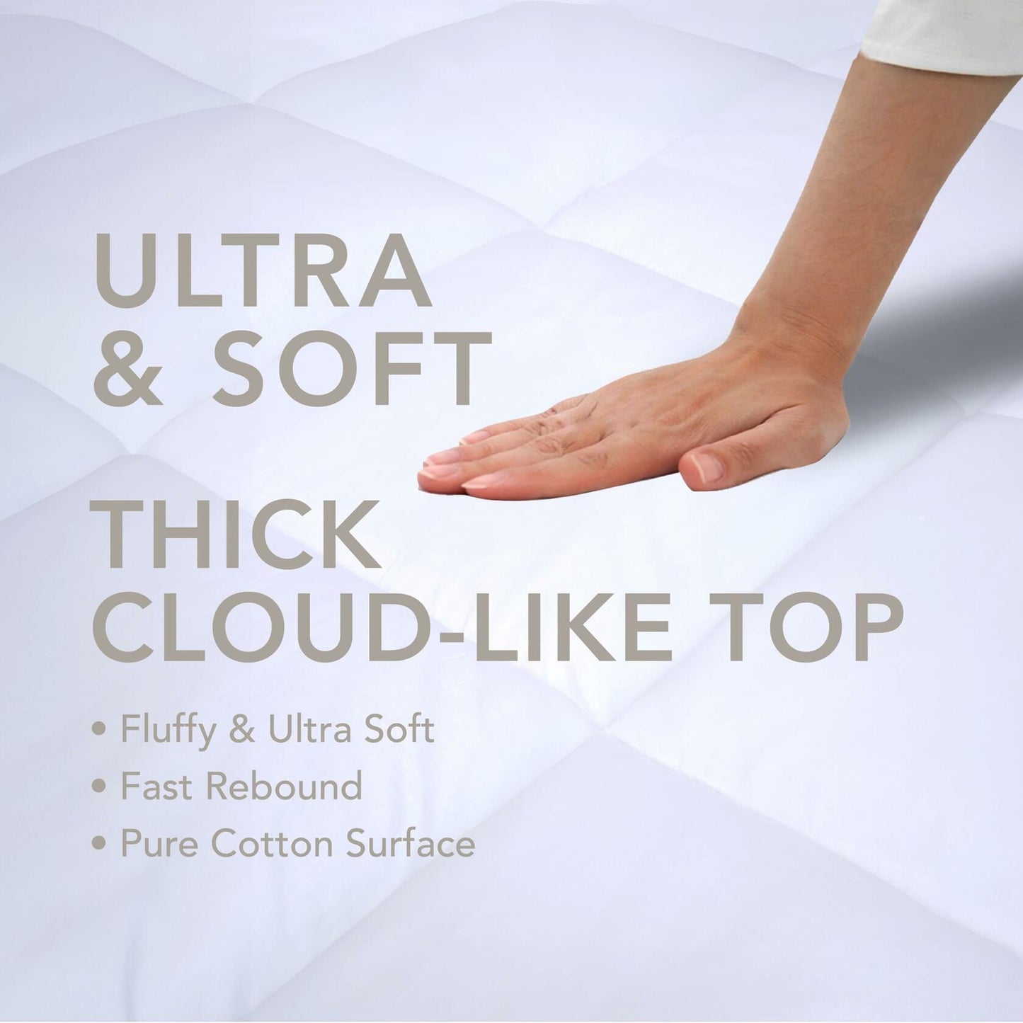 Epitex Mattress Topper Twin 3 Inch Thick Pillow Top Cooling White Size Twin