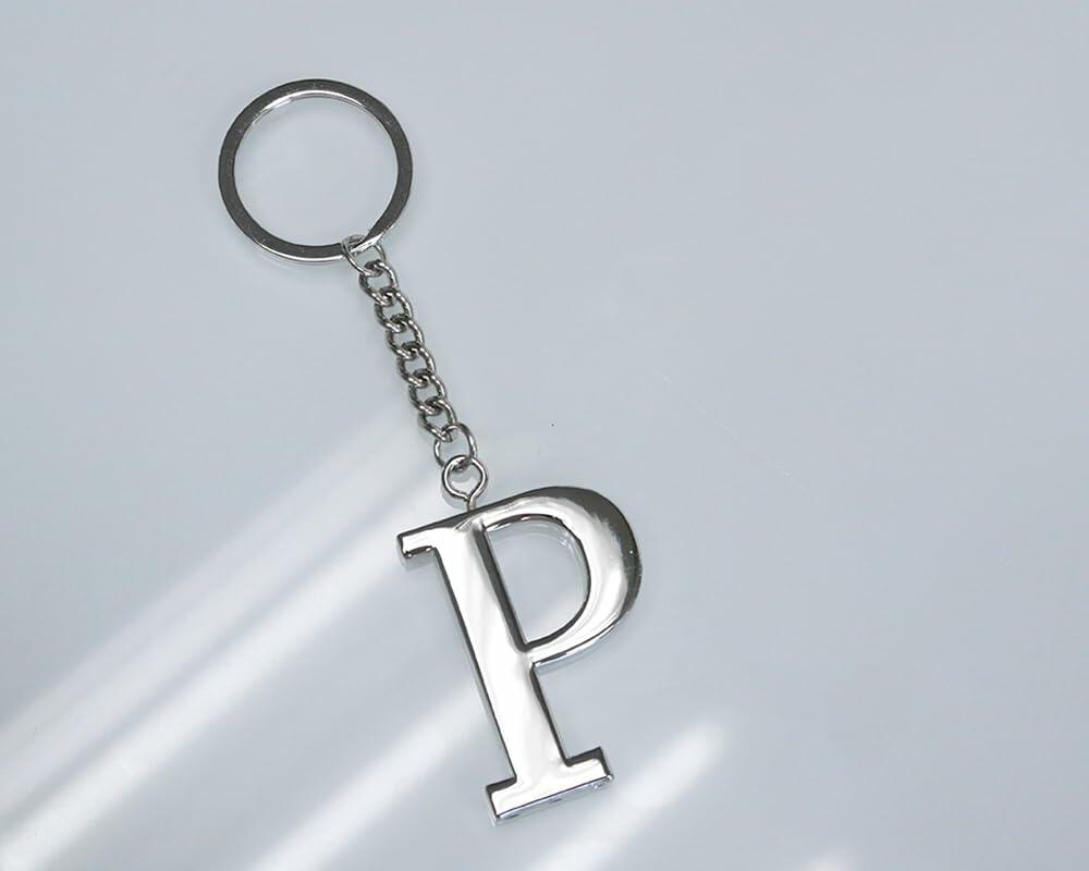 Lutong Letter Gift Set Key Ring Bottle Stopper Silver Set of 2