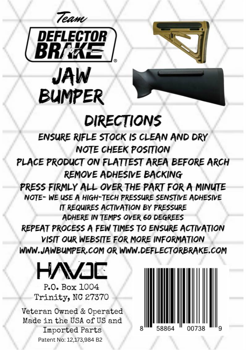 Jaw Bumper Cheek Weld Pad for Rifle Stocks, 2 Parts, Black Comfort Fit