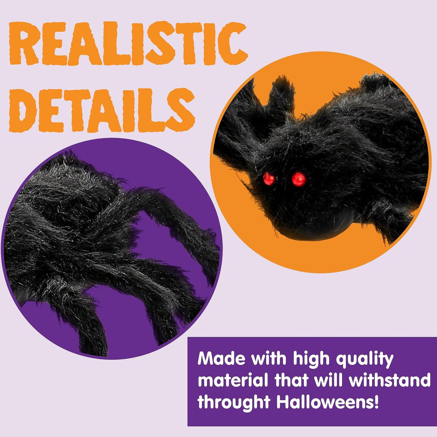 JOYIN 6.5ft Halloween Giant Spider Outdoor Yard Lawn Decoration Black