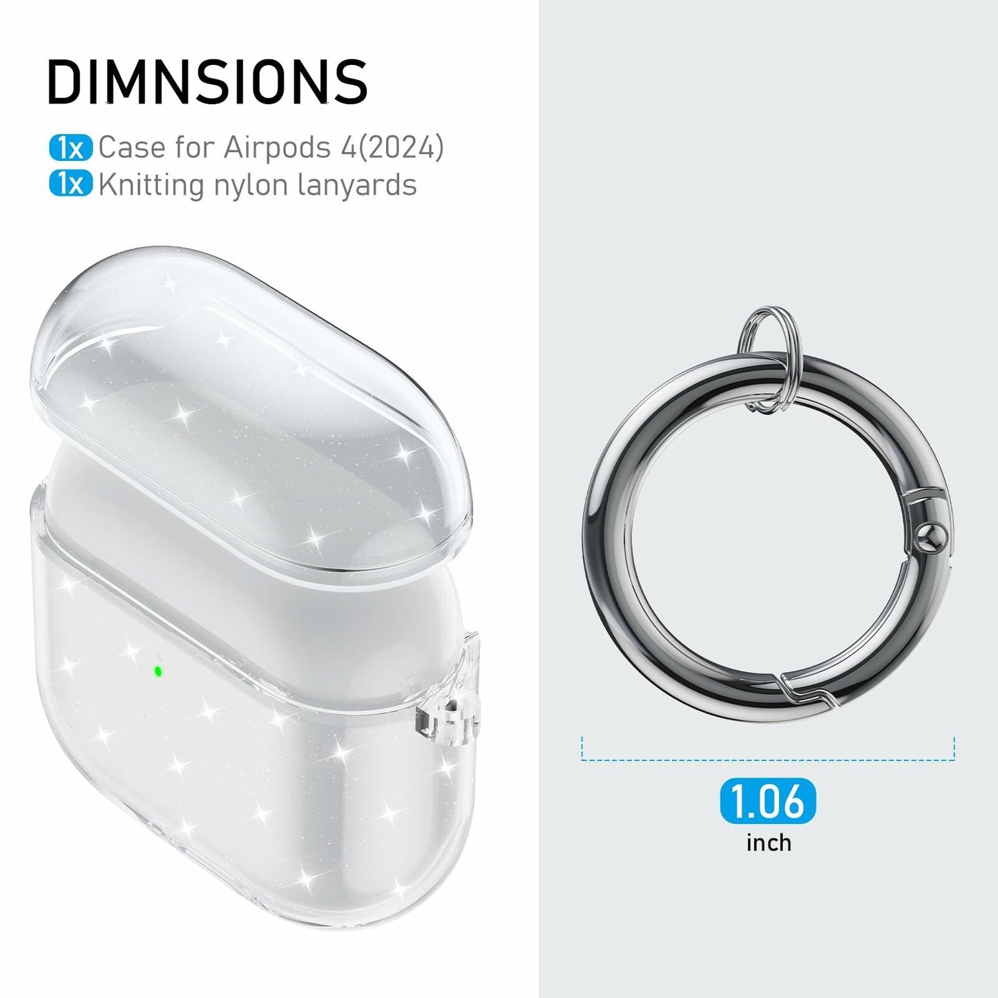 Maxjoy Silicone Case with Cleaner Kit & Keychain for Apple Airpods 4th Gen