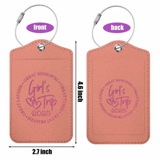 BQXH 2 Pcs Cinnamon Girls Trip Luggage Tags Glitter Name ID Labels 2025