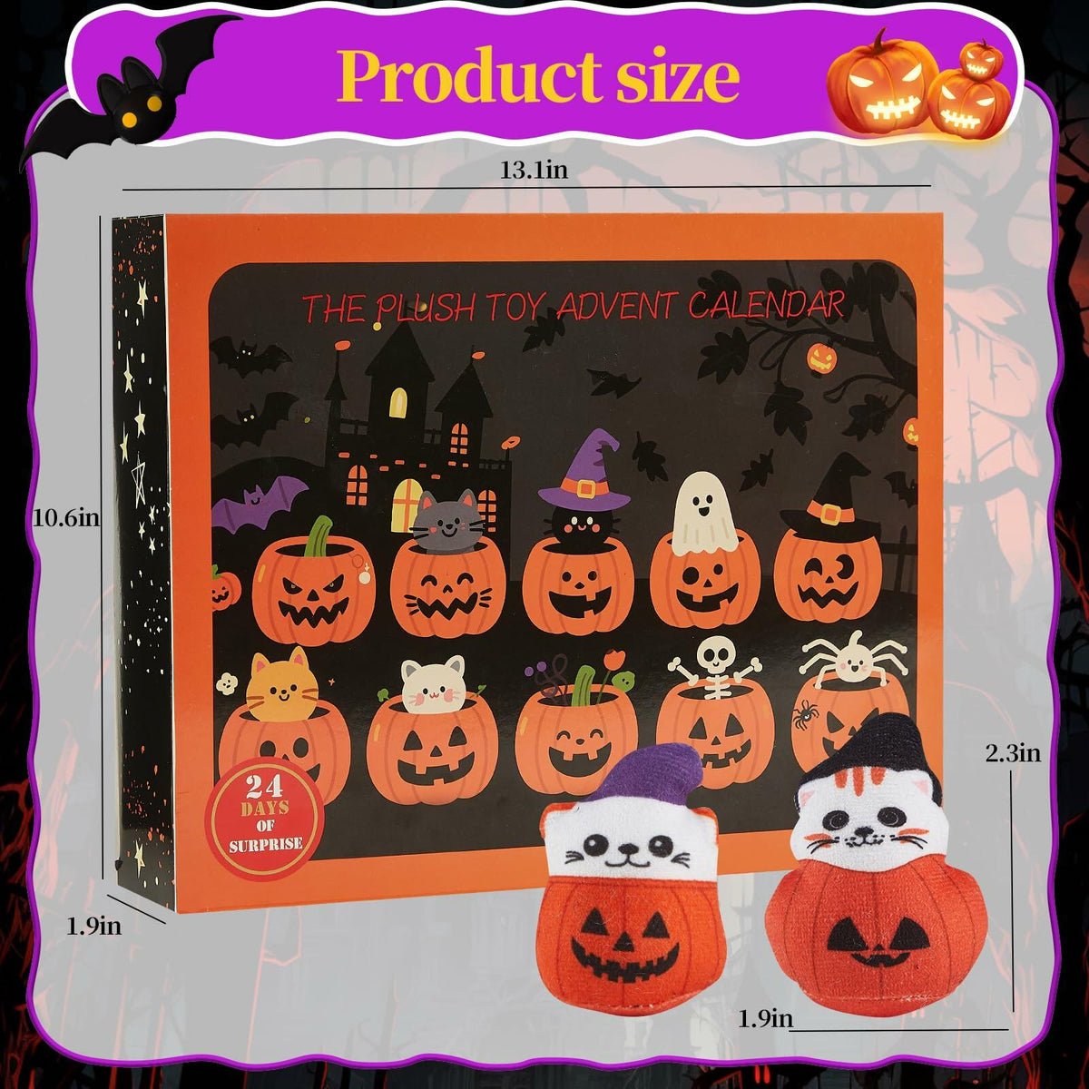BBLYBD Plush Christmas Advent Calendar 2025 with 24 Pumpkin Plushies Halloween