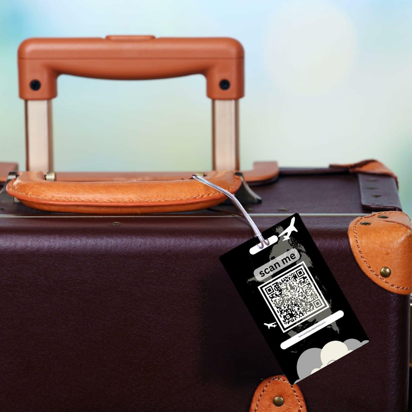 Generic 2 Smart Luggage Tags with Email Alert Privacy Protected Black