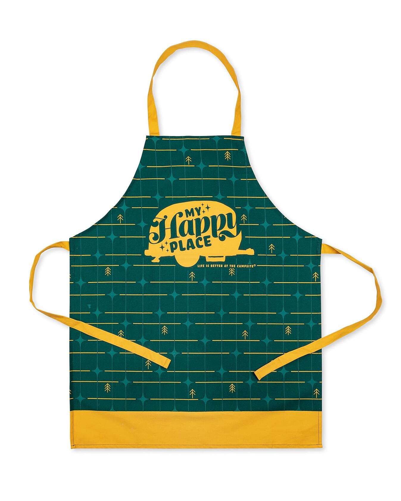 Camco Life Is Better at the Campsite Apron Camping RV Green Grid