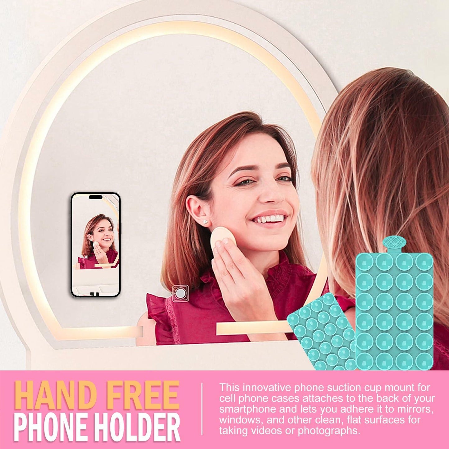 ZZGX 2PCS Silicone Suction Cup Phone Mount Holder Turquoise Double Sided