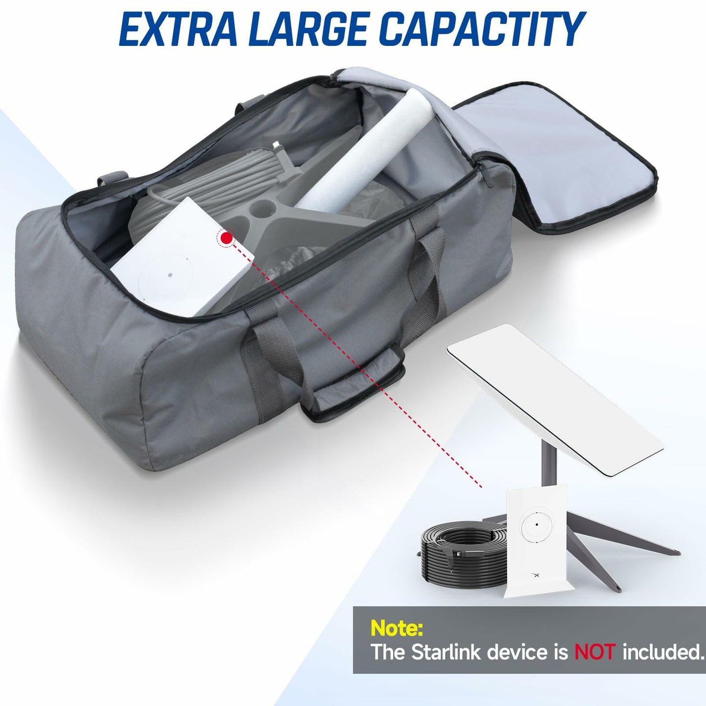 GODPEE SZSAUTO Carrying Bag for Starlink Gen 3 Satellite Accessories Black