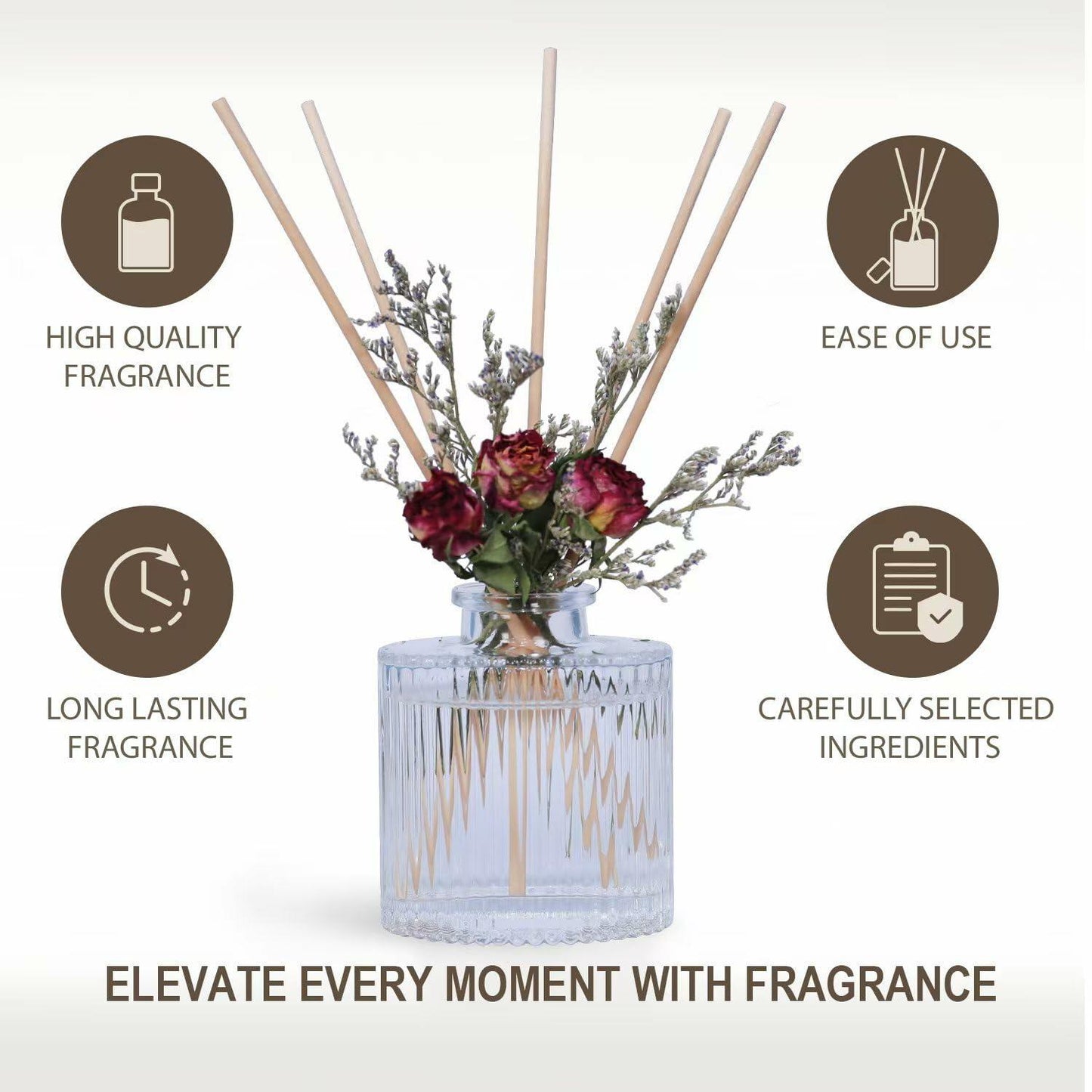 UCC Reed Diffuser Set 3.38oz Pure Orange Scented Glass Home Fragrance