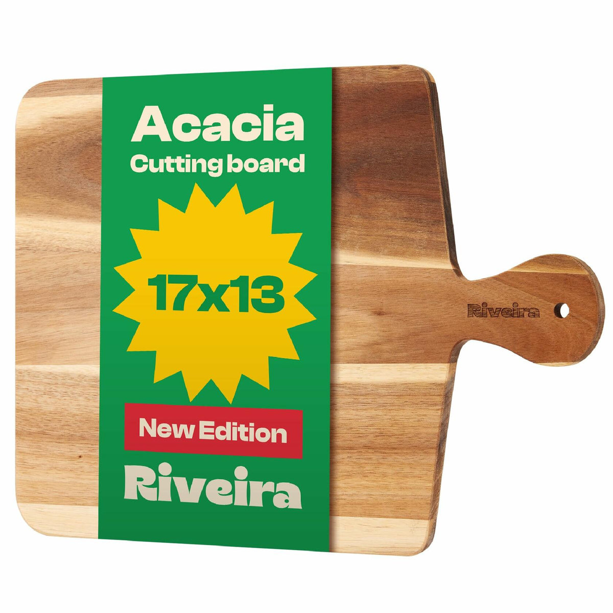 Riveira Maple Wood Cutting Board Natural with Juice Grooves Durable Kitchen