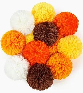 Hahafelt 60 Pcs Yarn Pom Poms 2.5'' Bright Colorful Bulk Crafts
