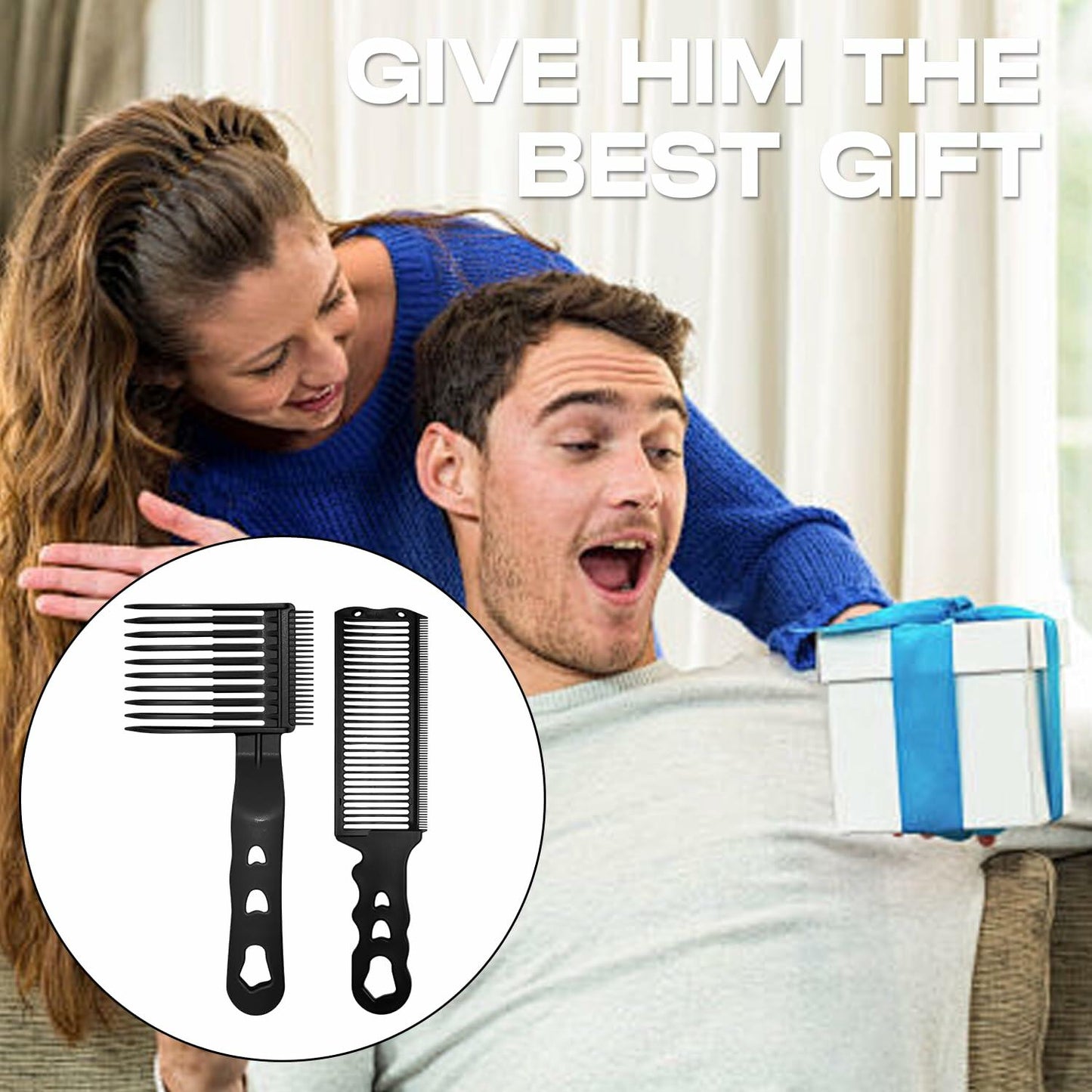 Generic 2Pack Blend Friend Professional Barber Hair Fade Comb White