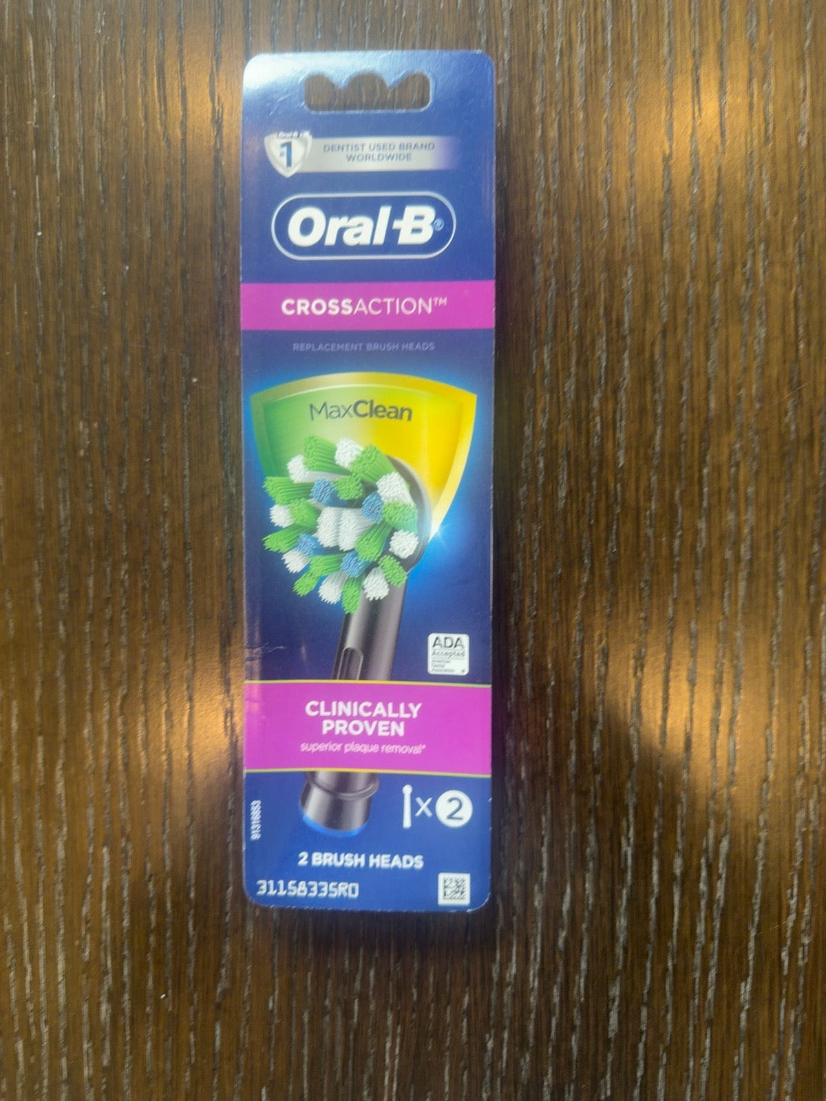 Oral-B CrossAction Replacement Brush Heads, Black, 2 Count