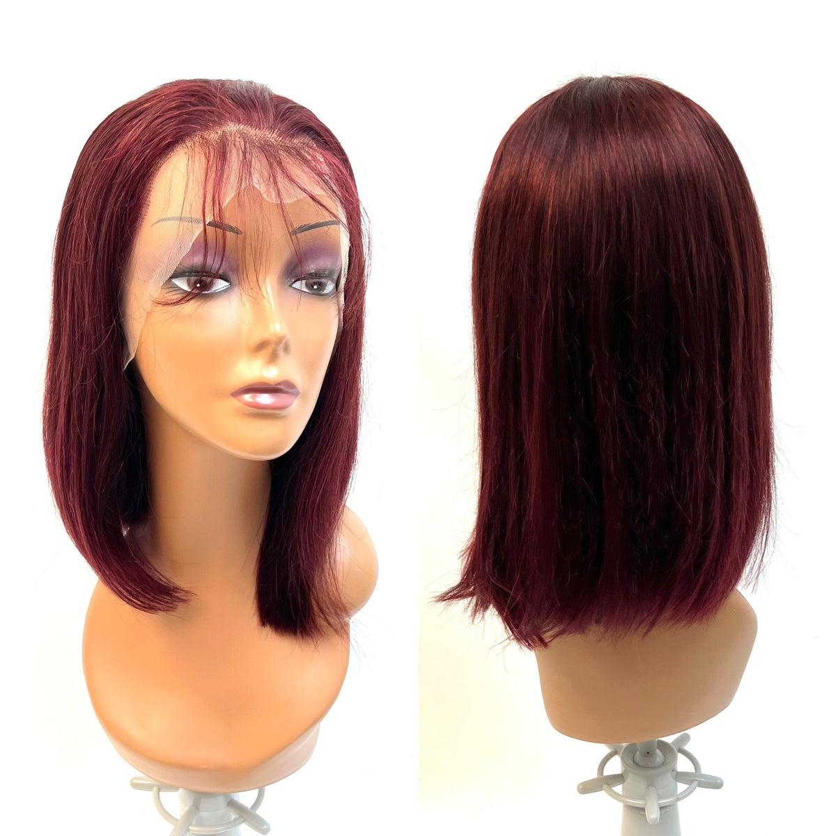 Rio Straight Human Hair Lace Front Wig, Burgundy, 26 in
