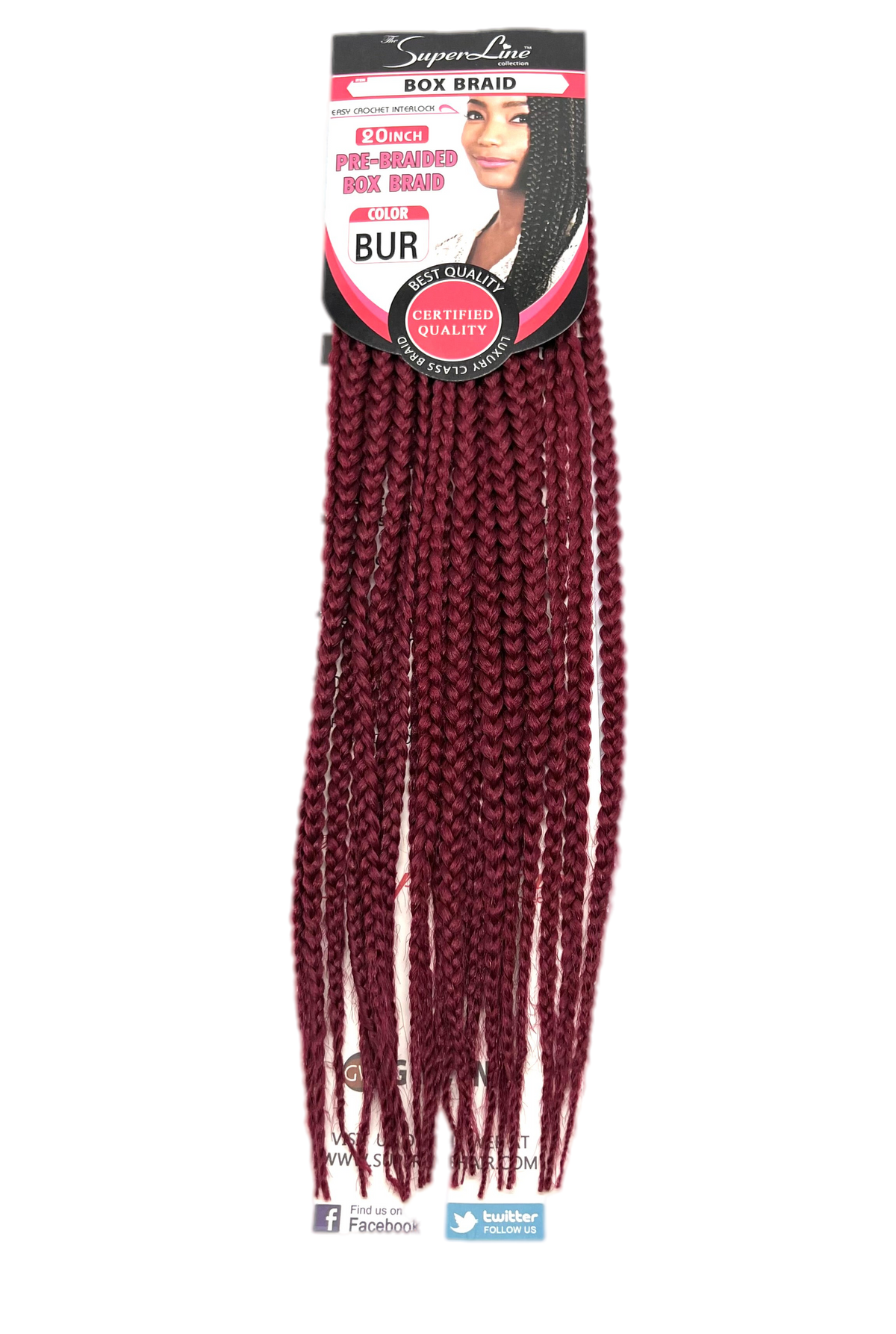 Super Line Pre-Braided Box Braid 20 in, Color 30