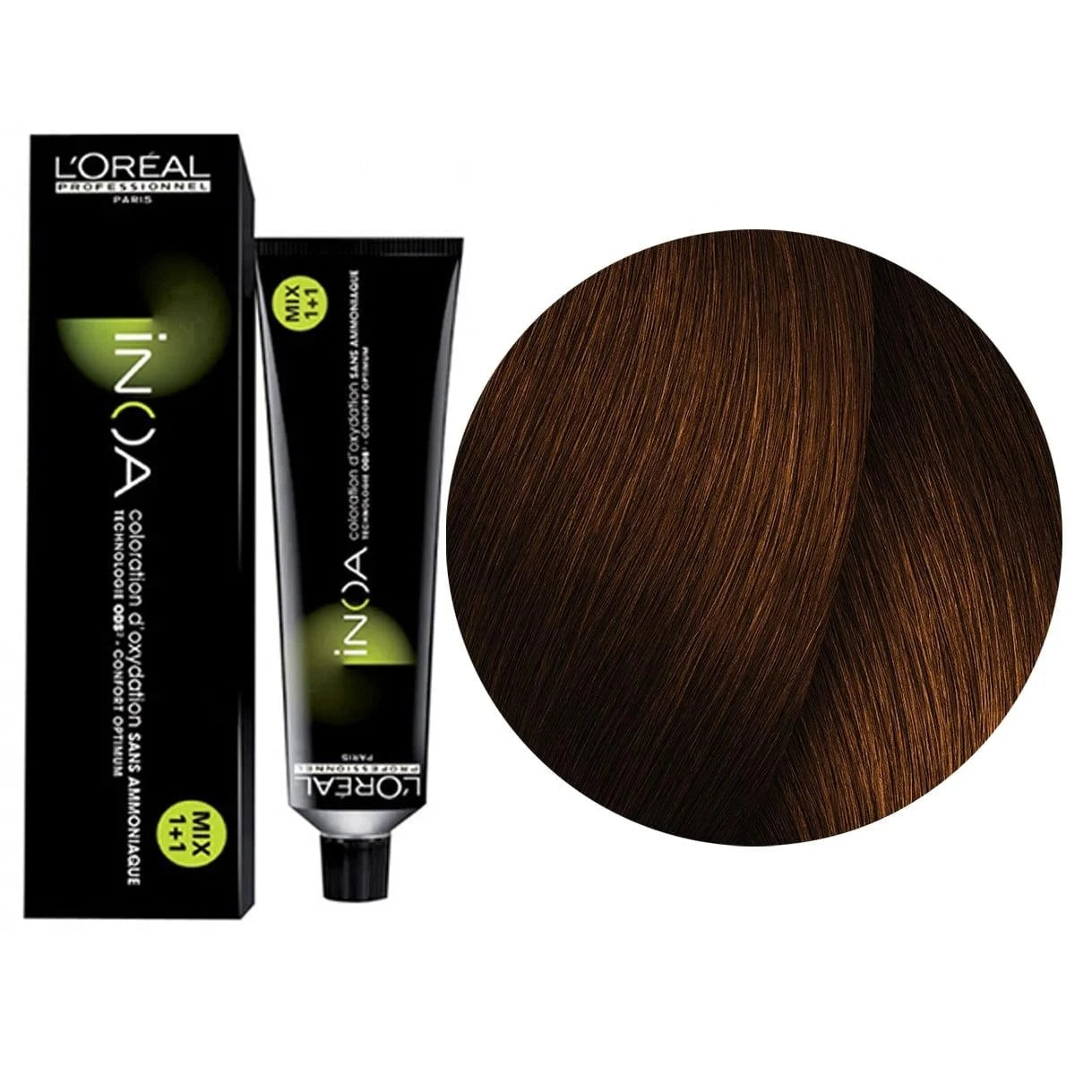 L'Oréal Professionnel INOA 5.35 (5GRv) Light Brown Gold Red Violet - Ammonia-Free Permanent Color, 2.1 oz