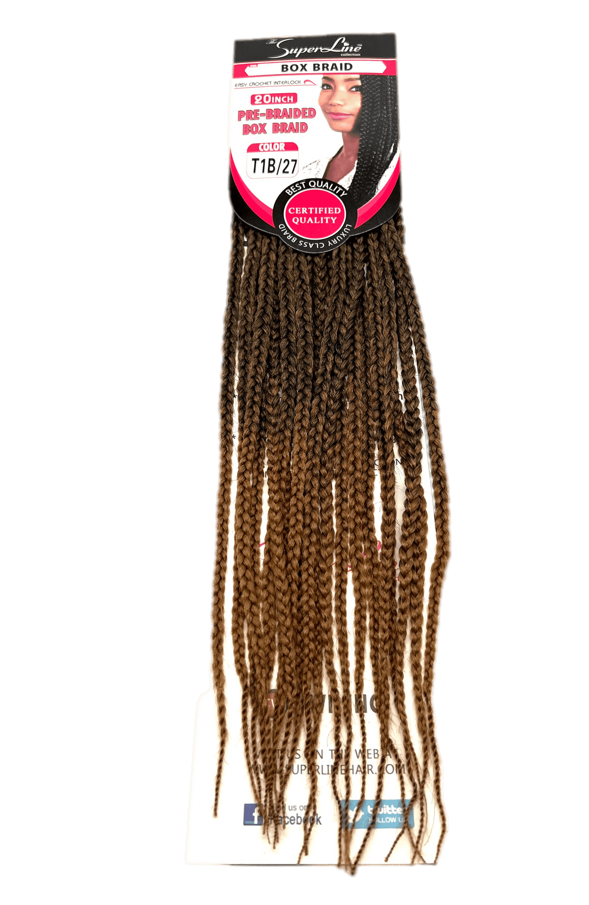 Super Line Pre-Braided Box Braid 20 in, Color 30