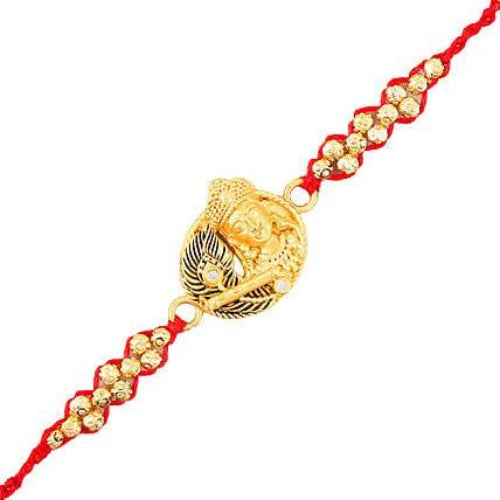 Krishna With Flute Rakhi and Kaju Katli Box
