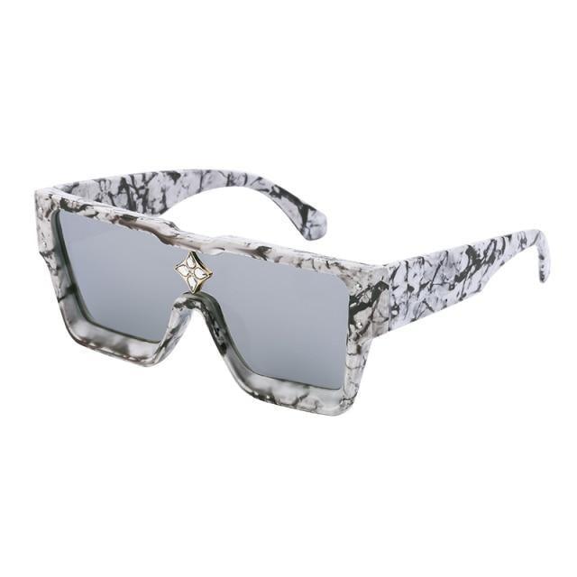 Oversized Square Rimless Shades UV400 Shape Sunglasses For Women New Fashionable New Big Frame Sun Glasses for Female New Latest Attractive Large Flat Top Eyewear For  Unisex