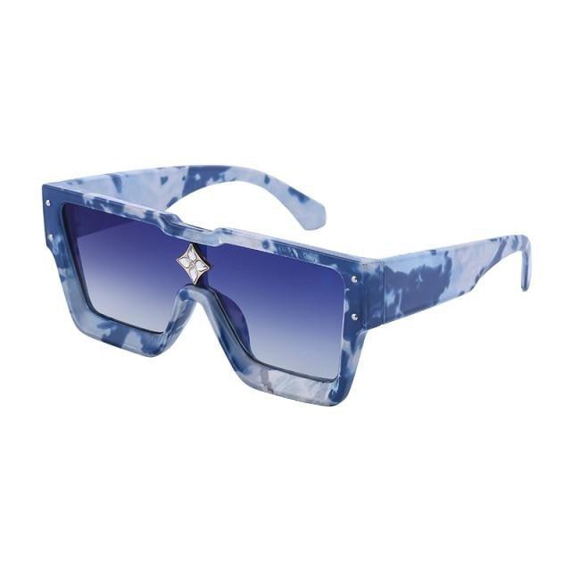 Oversized Square Shape Sunglasses For Women & Men New  Luxury Design Sun Glasses For Female New Fashionable  Large Frame Silver Mirror Eyewear