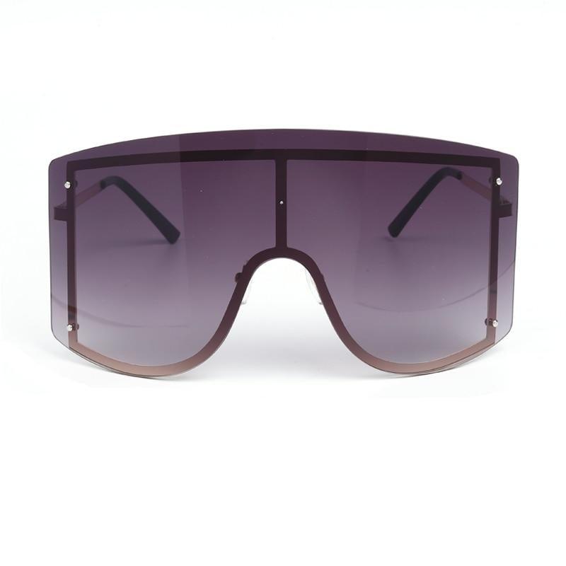 Oversized Women Blue & Yellow Gradient Sunglasses  Fashionable Rimless In Metal For Female New Shades Personality Eyewear