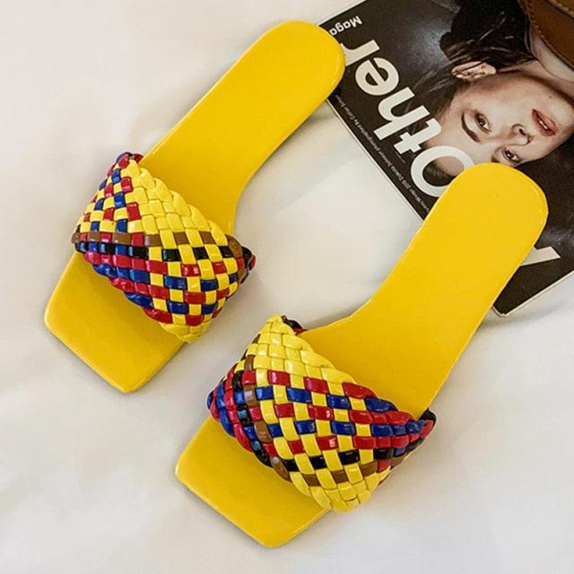 Party Luxury Ladies Slippers Charm Design Open-Toe Beach Flat Sandals Casual Flip Flops Women Shoes Flat Sandals Slip On Slide Sandals Leather Strap Flat Sandals