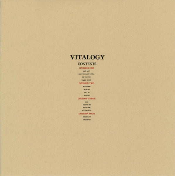 Vitalogy (180 GRAM VINYL) | Mint (M) Mint (M)