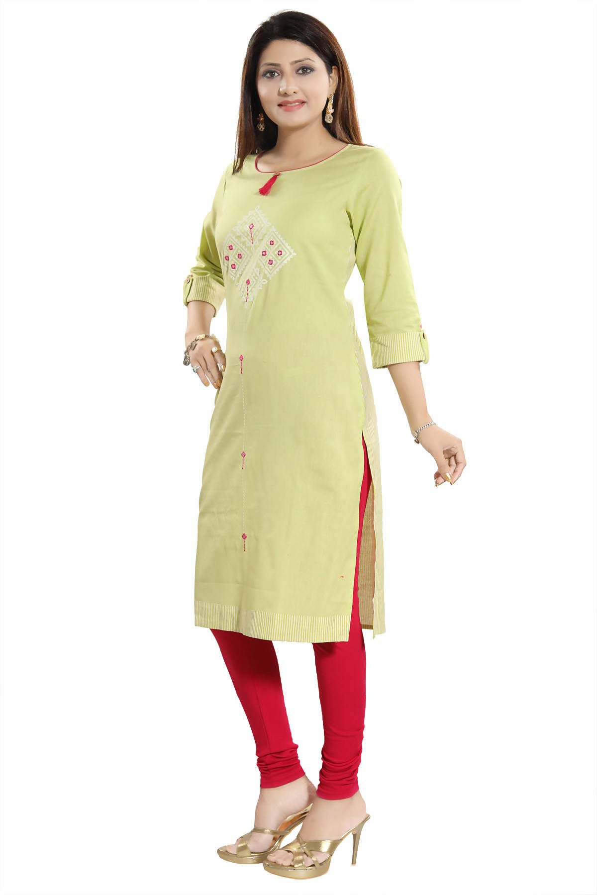Snehal Creations Easy Breezy Liril Green Cotton Printed Tunic