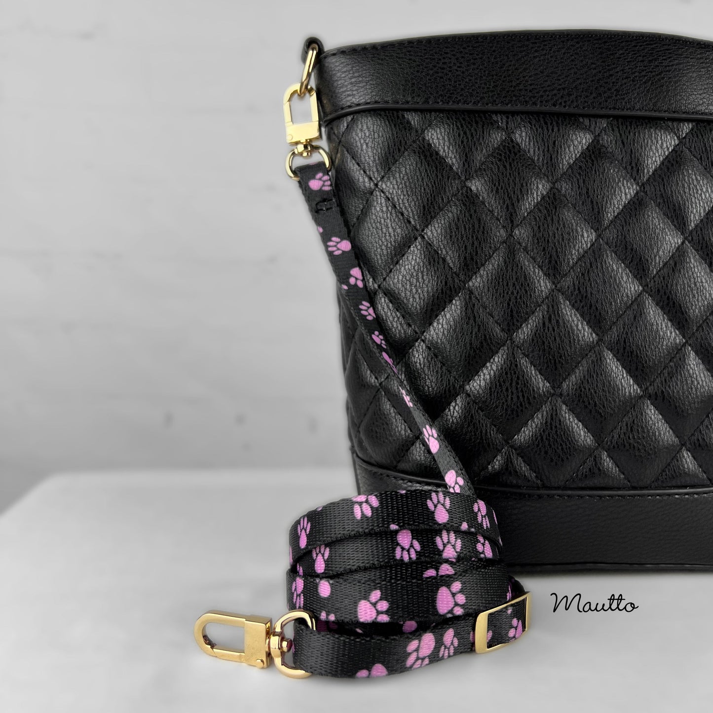 Bag Strap for Toy Dog, Purse Dog, Teacup Dog, Pocket Pup - Paw Print Design for Handbag - Adjustable Shoulder to Crossbody