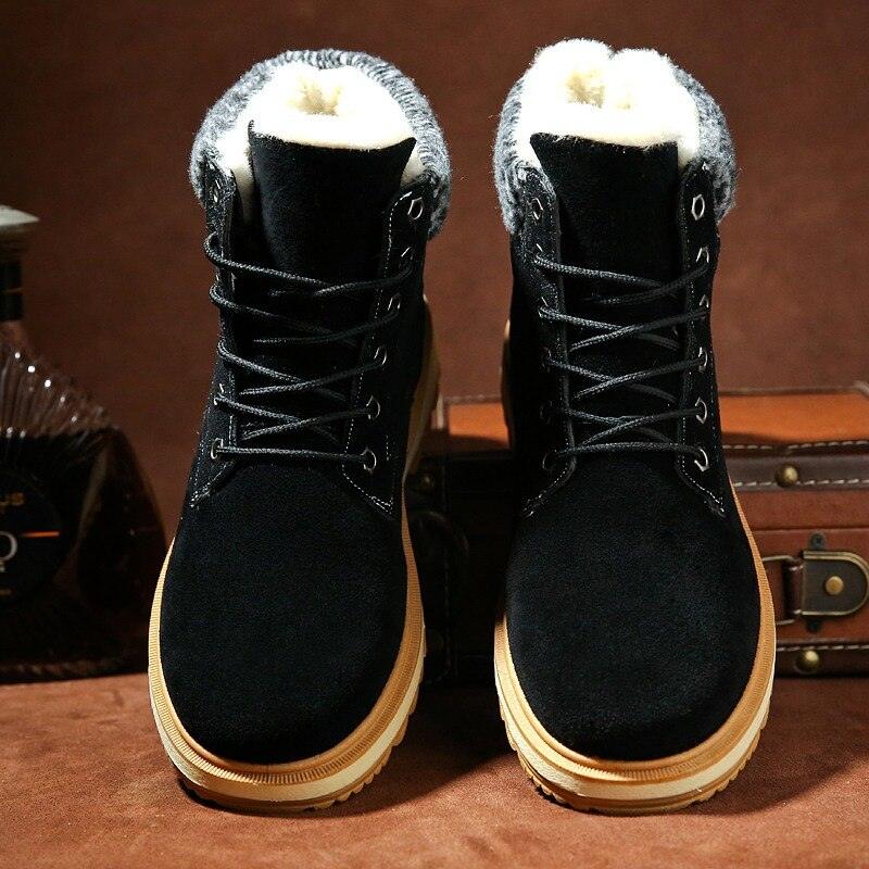 Warm Winter Mens Snow Boots Warm Fur Winter