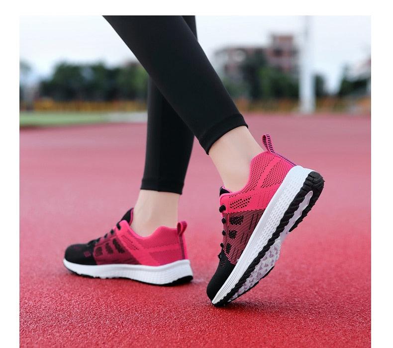 Elegant Sport Women's Summer Lace-Up Mesh Light Breathable Mesh Athletic Sneakers