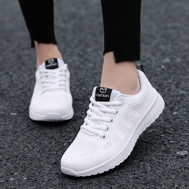 Elegant Sport Women's Summer Lace-Up Mesh Light Breathable Mesh Athletic Sneakers