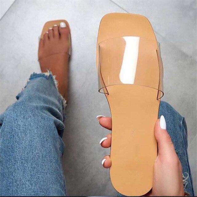 Soft Leather Woven Slippers Women Summer Flat Heels