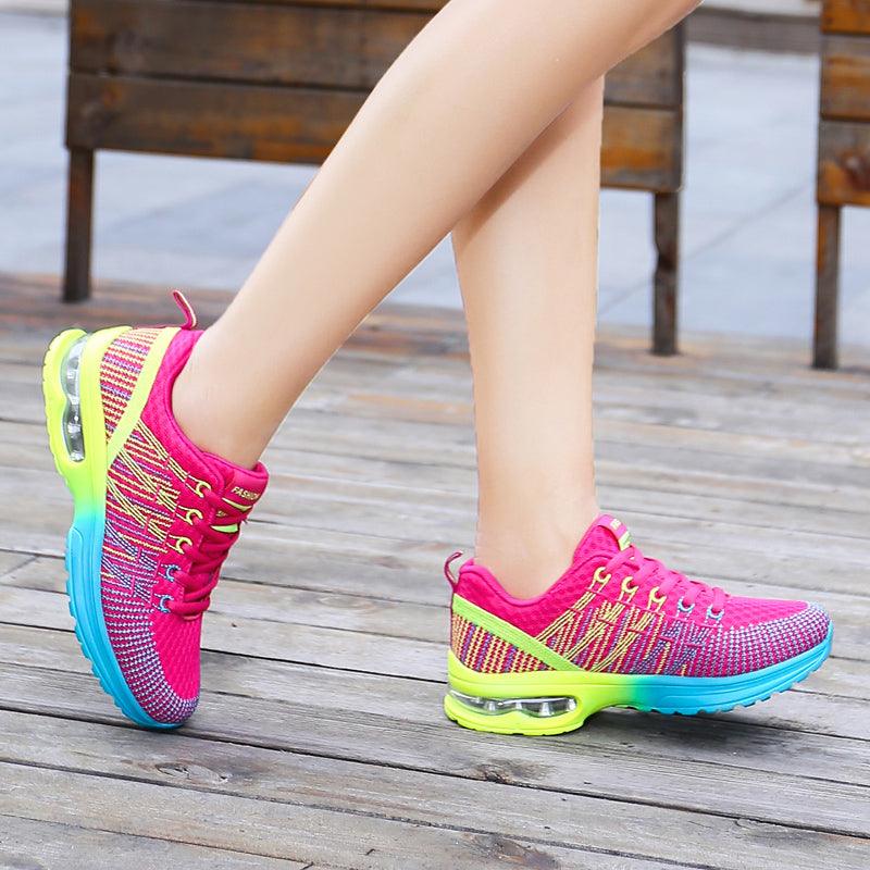 Fashion Women Lightweight Running Outdoor Sports Breathable Mesh Lace Up Sneakers