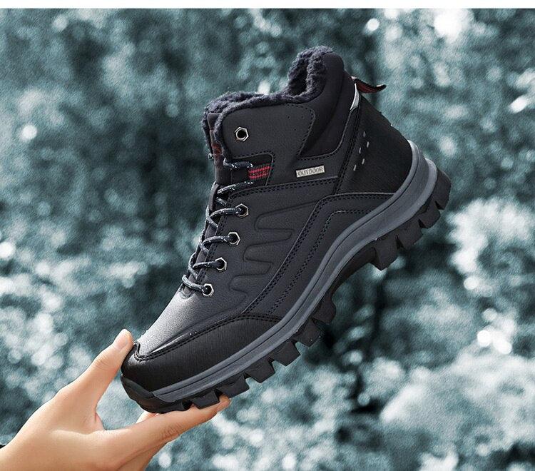 Winter Men's Plush Warm Snow Boots Waterproof Outdoor