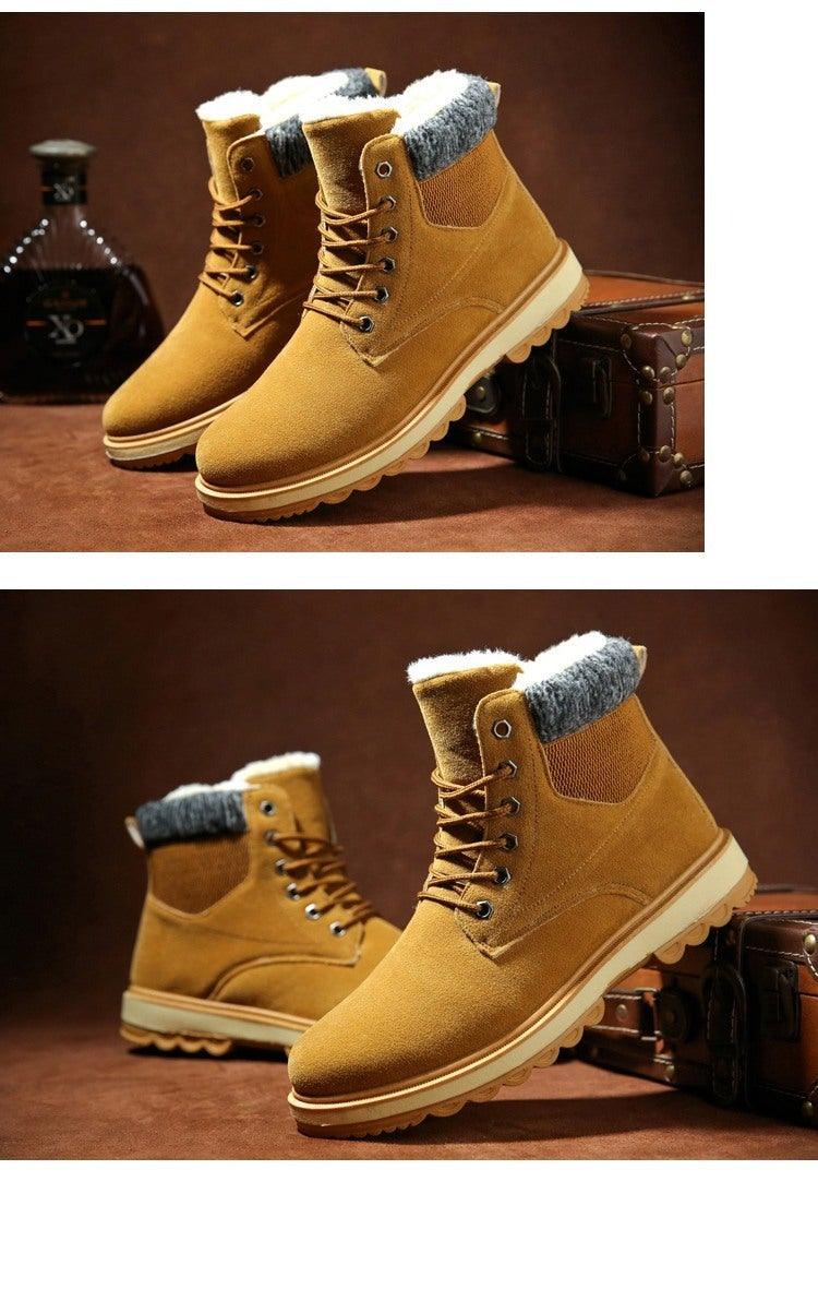 Warm Winter Mens Snow Boots Warm Fur Winter