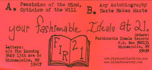 Pessimism Of The Mind, Optimism Of The Will (VINYL 7") | Mint (M) Mint (M)