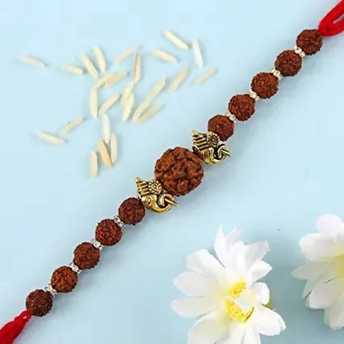 Rudraksha Divinity Rakhi & Kaju Katli Box