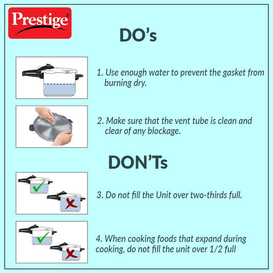Prestige Popular Stainless Steel Pressure Cooker, Silver Color