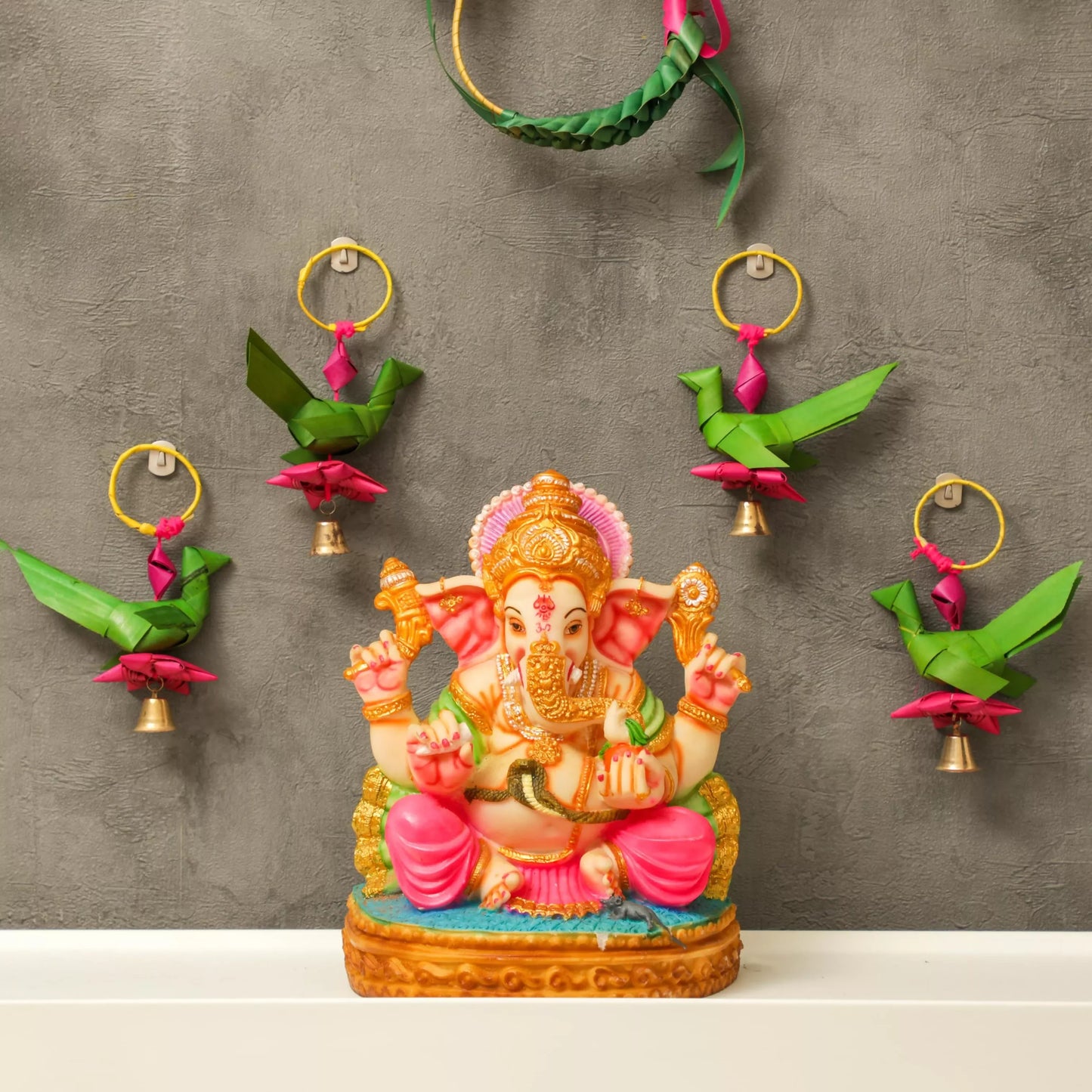 Shuddh Natural Hand Made Palm Leaf Parrot Hanging