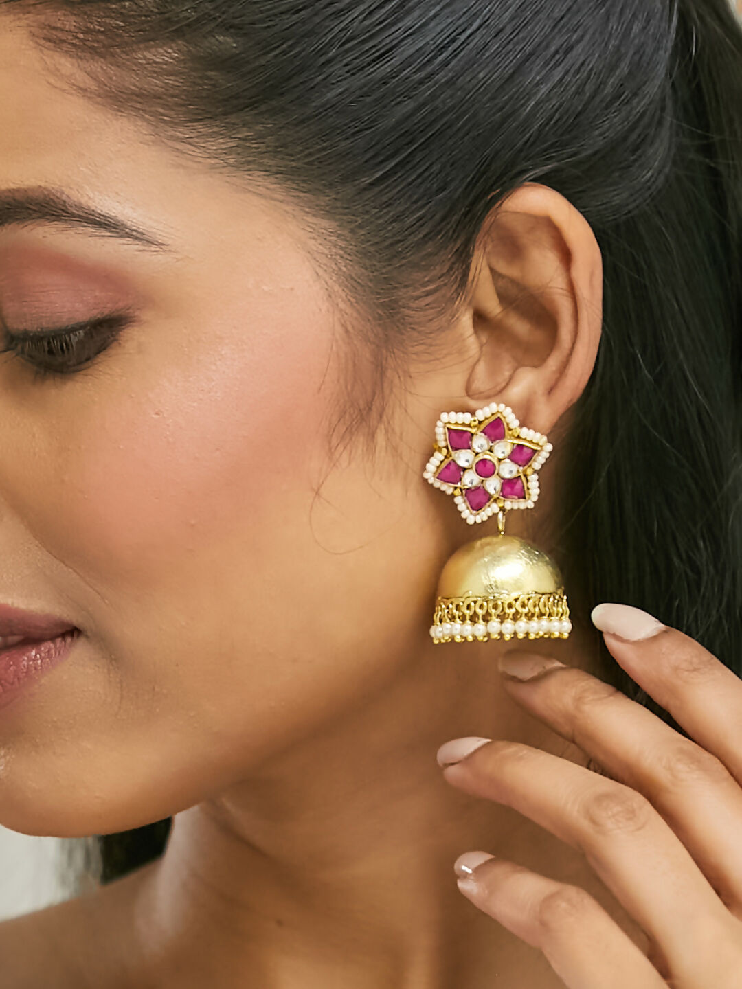 Nuyug 22k Gold-Plated Jhumkas