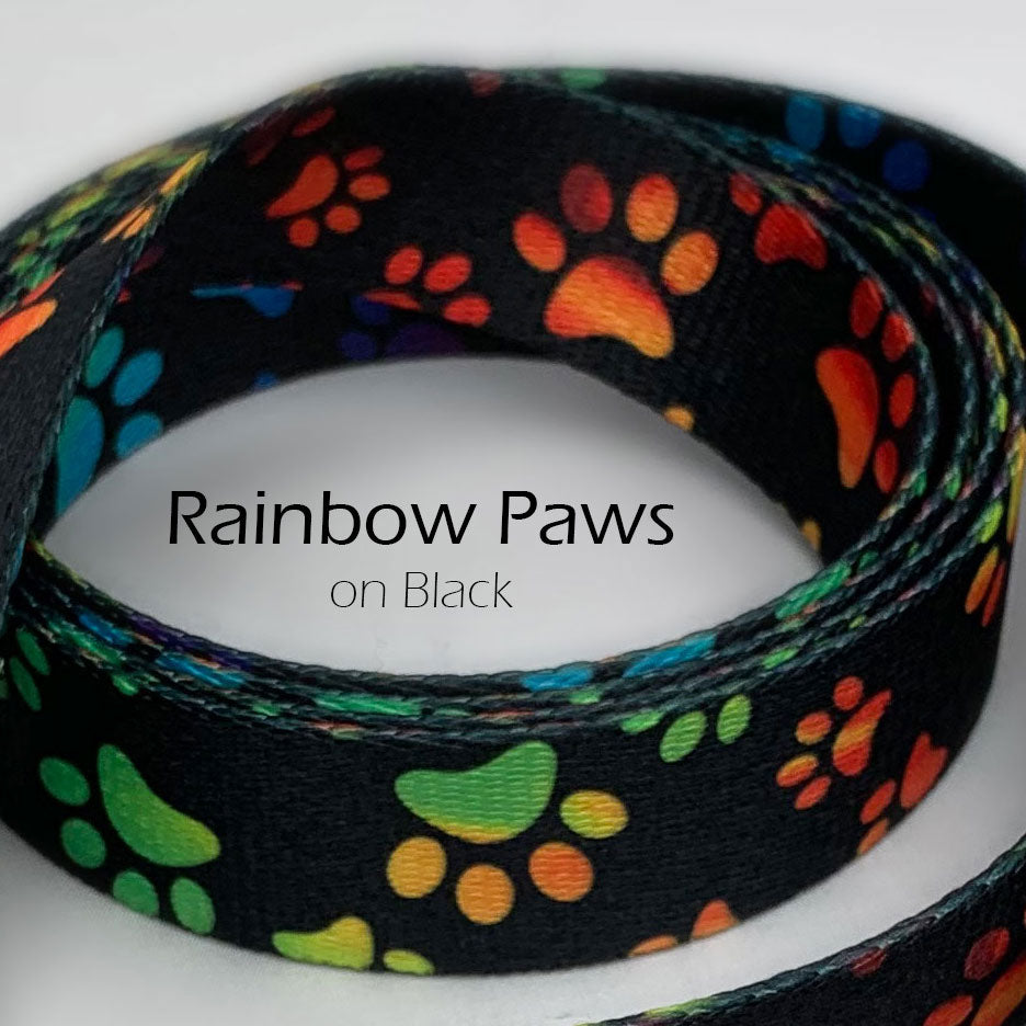 Dog Paws Strap for Purses and Handbags - 1" Wide Soft Nylon - Adjustable Shoulder to Crossbody Length - Customize Connector Style