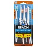 Reach Advanced Design Toothbrush angled Neck Multi-Level Bristles Handle Scraper count (Packaging and Color May Vary) 7pcs
