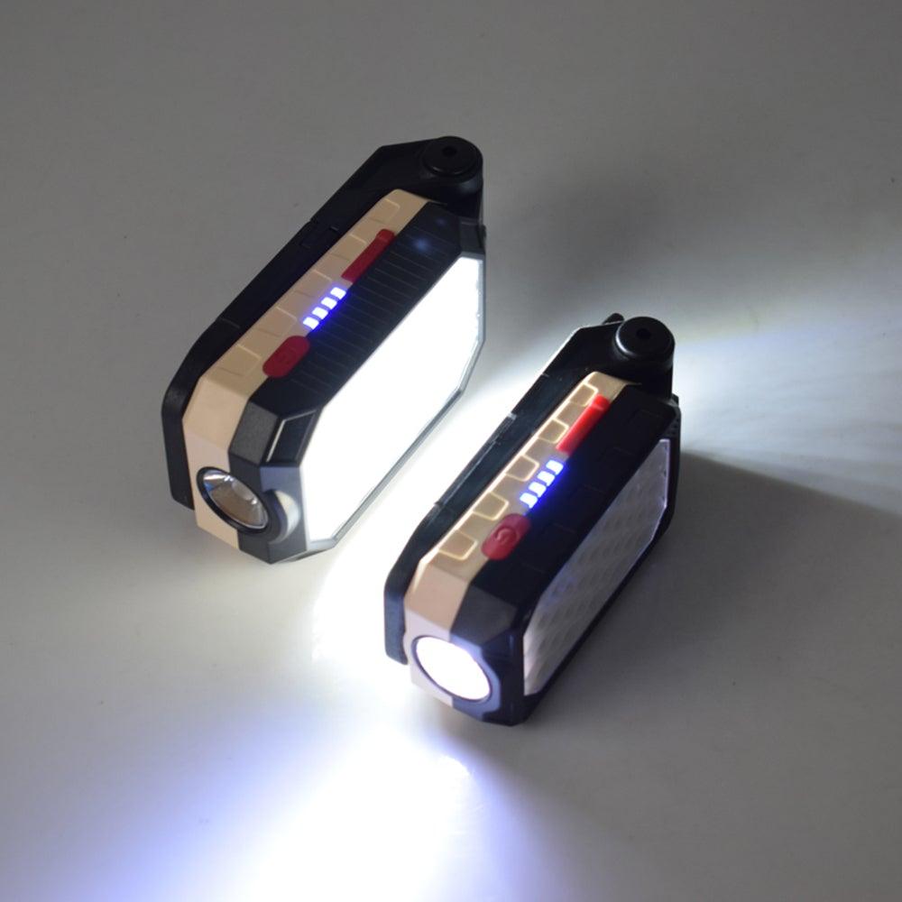 Rechargeable Adjustable USB LED Portable Charger Battery High Capacity with Digital Display LCD Screen Waterproof Flashlight COB Work Light For Repairing Outdoor Camping