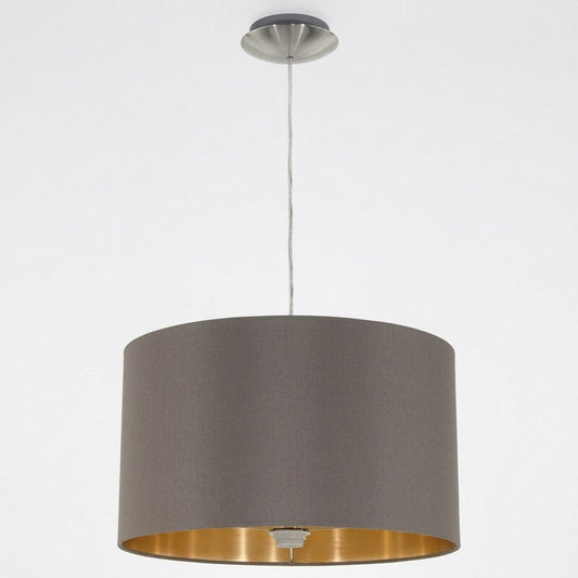 Eglo 1x60W Pendant W/ Satin Nickel Finish and Cappucino and Gold Shade